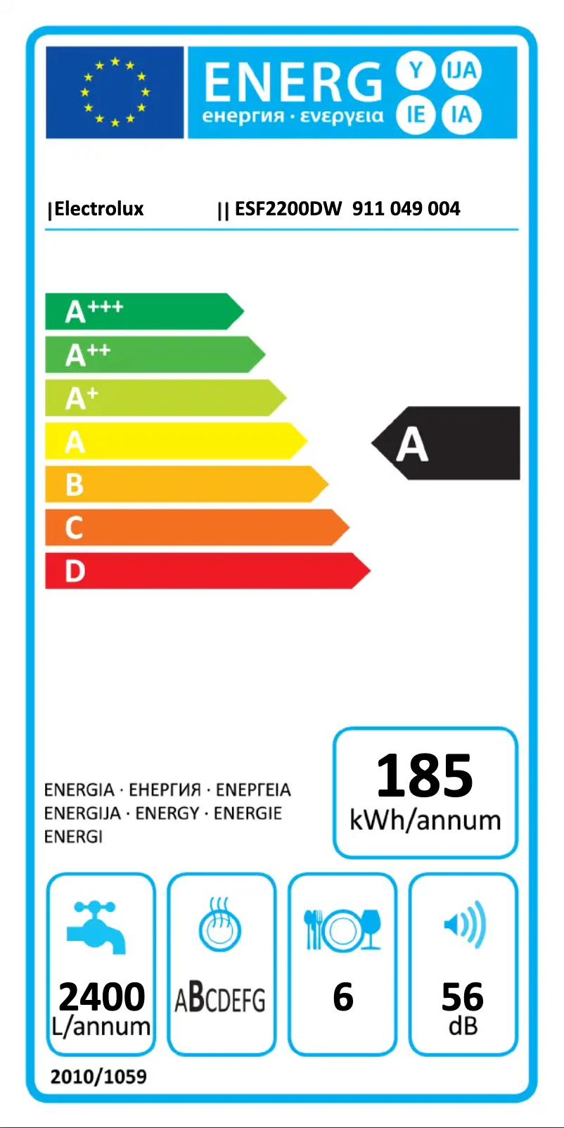 Page n°1 - Manuel utilisateur Electrolux ESF2200DW