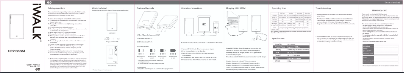 Page 1 de la notice Manuel utilisateur iWALK Supreme 13000 Duo