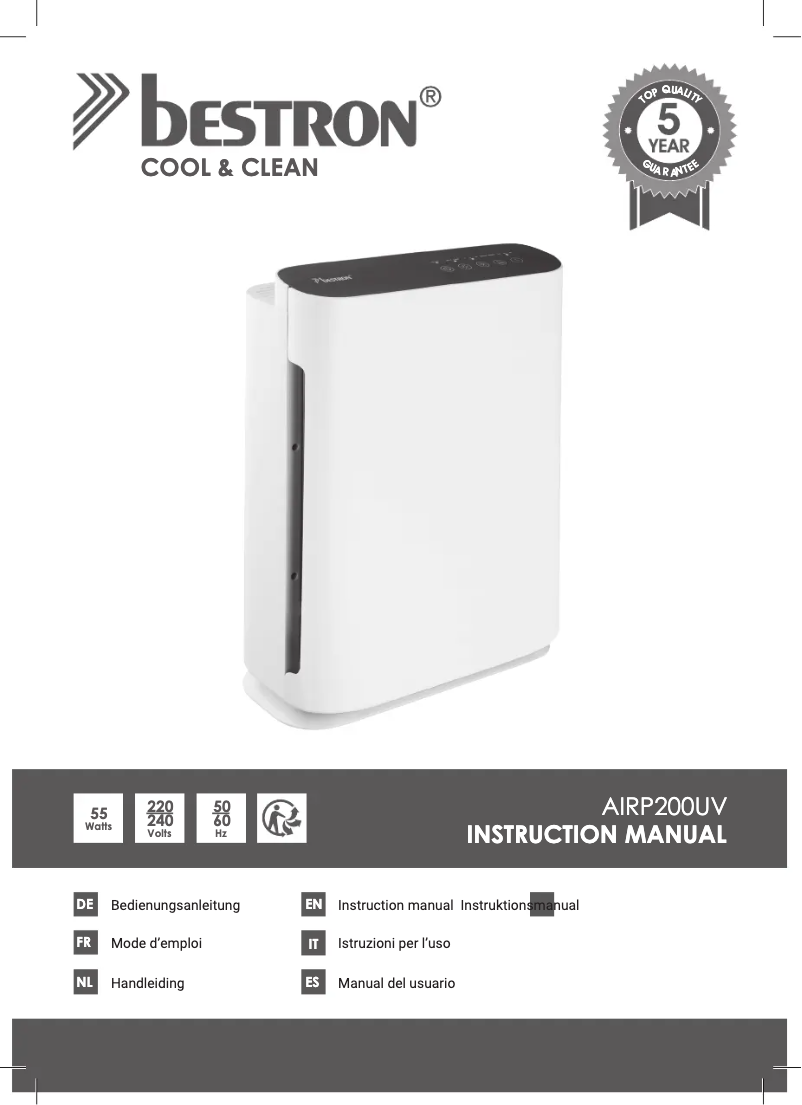 Image de la première page du manuel de l'appareil AIRP200UV