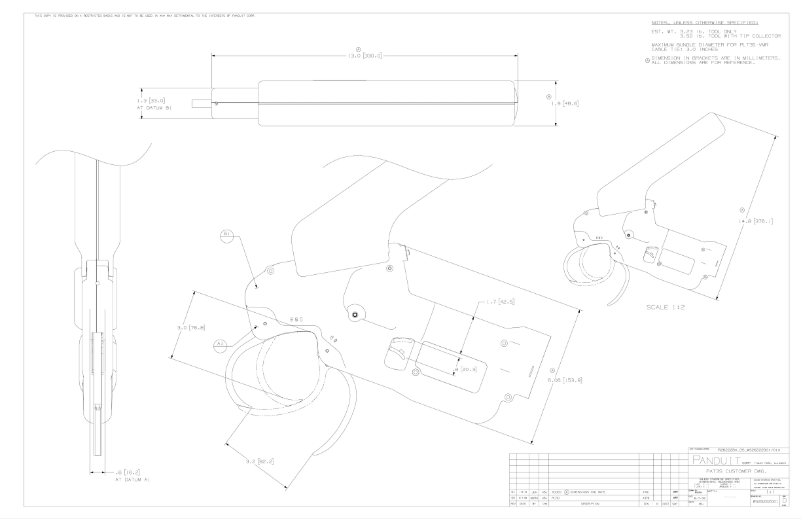 Página 1 del manual Dibujo técnico Panduit PAT3S