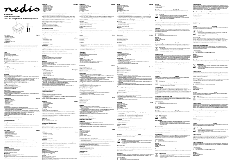 Page 1 de la notice Manuel utilisateur Nedis ACON2503AT