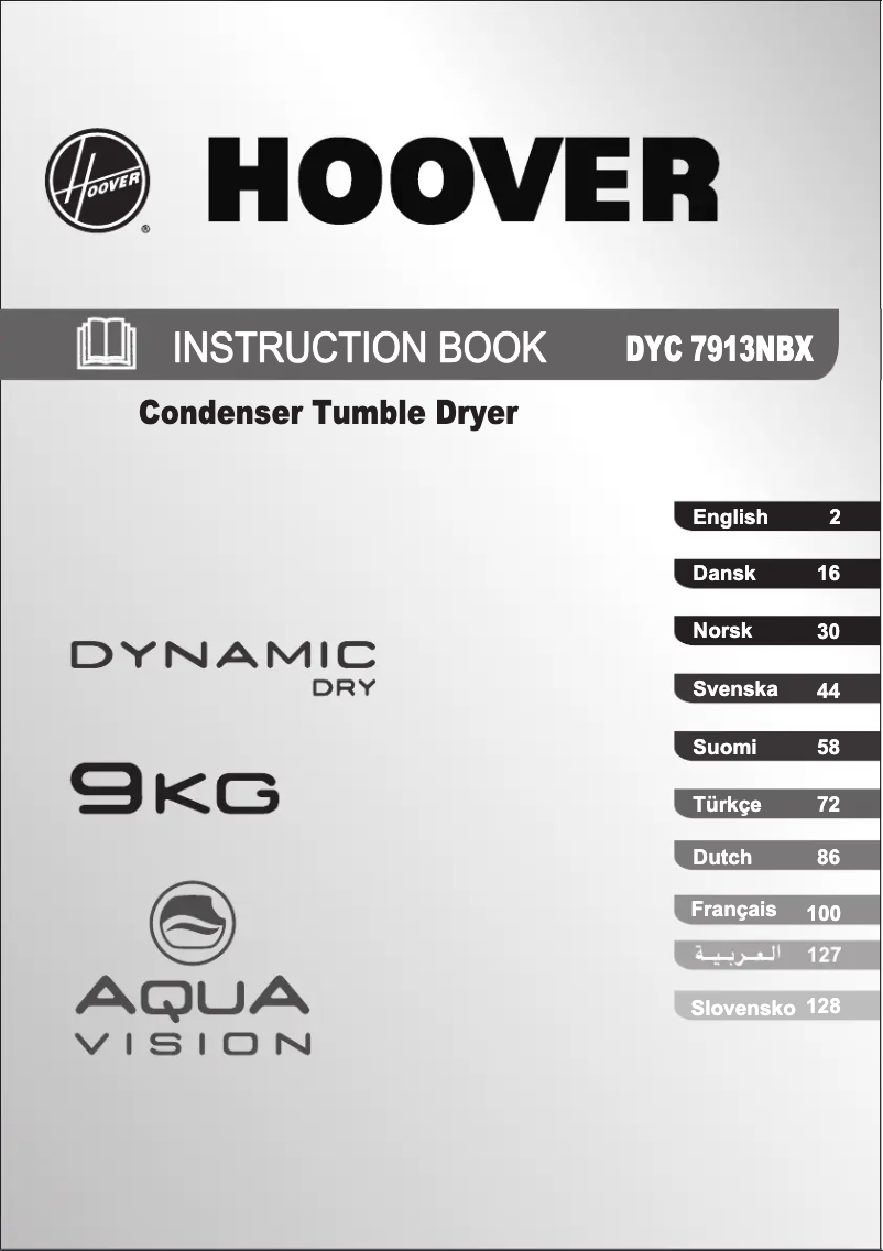 Page n°1 - Manuel utilisateur Hoover DYC 7913NBX-S