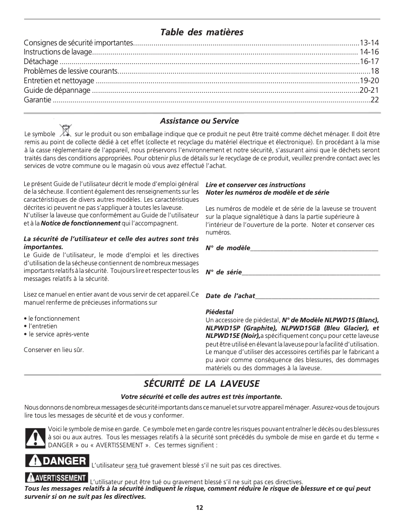 Image de la première page du manuel de l'appareil LTF2940FS