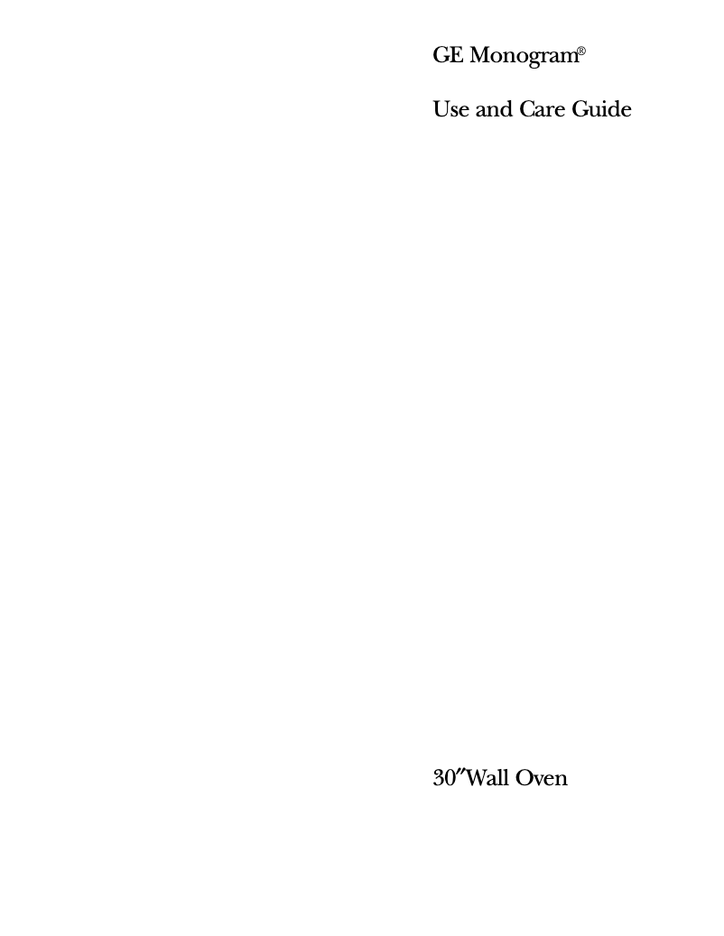 First page image of the manual for ZET857WBWW