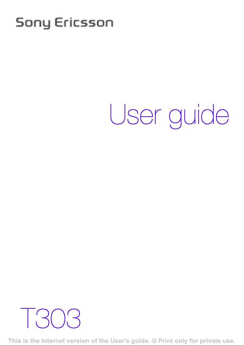 Image de la première page du manuel de l'appareil T303