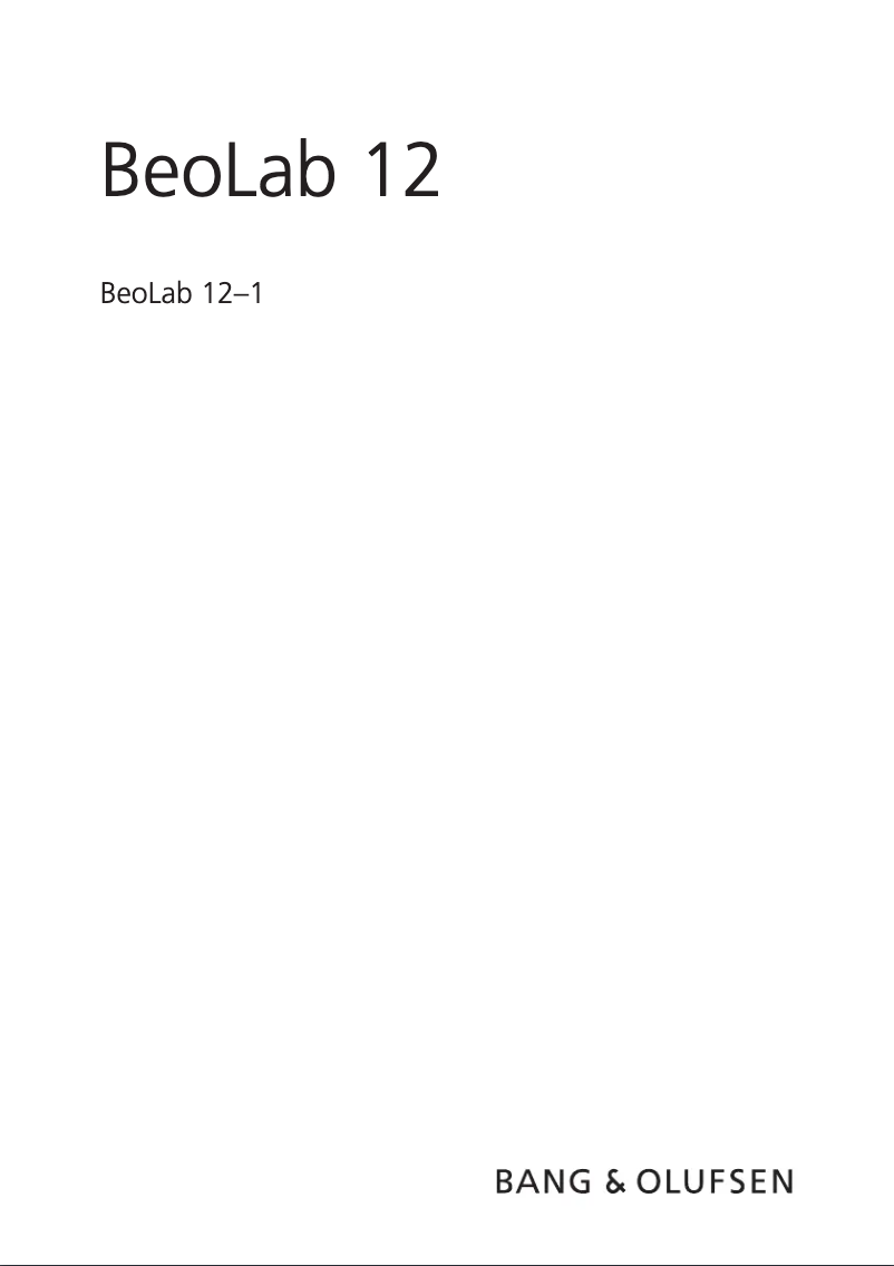 First page image of the manual for BeoLab 12