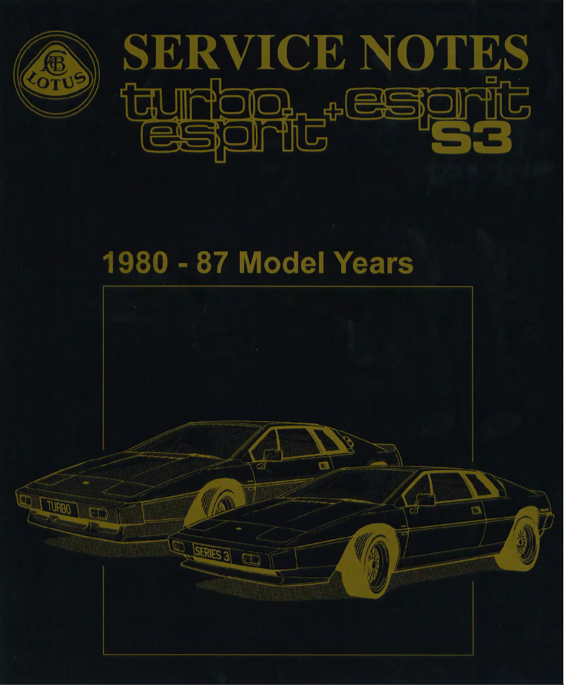 Page n°1 - Manuel utilisateur Lotus Esprit S3 (1980)