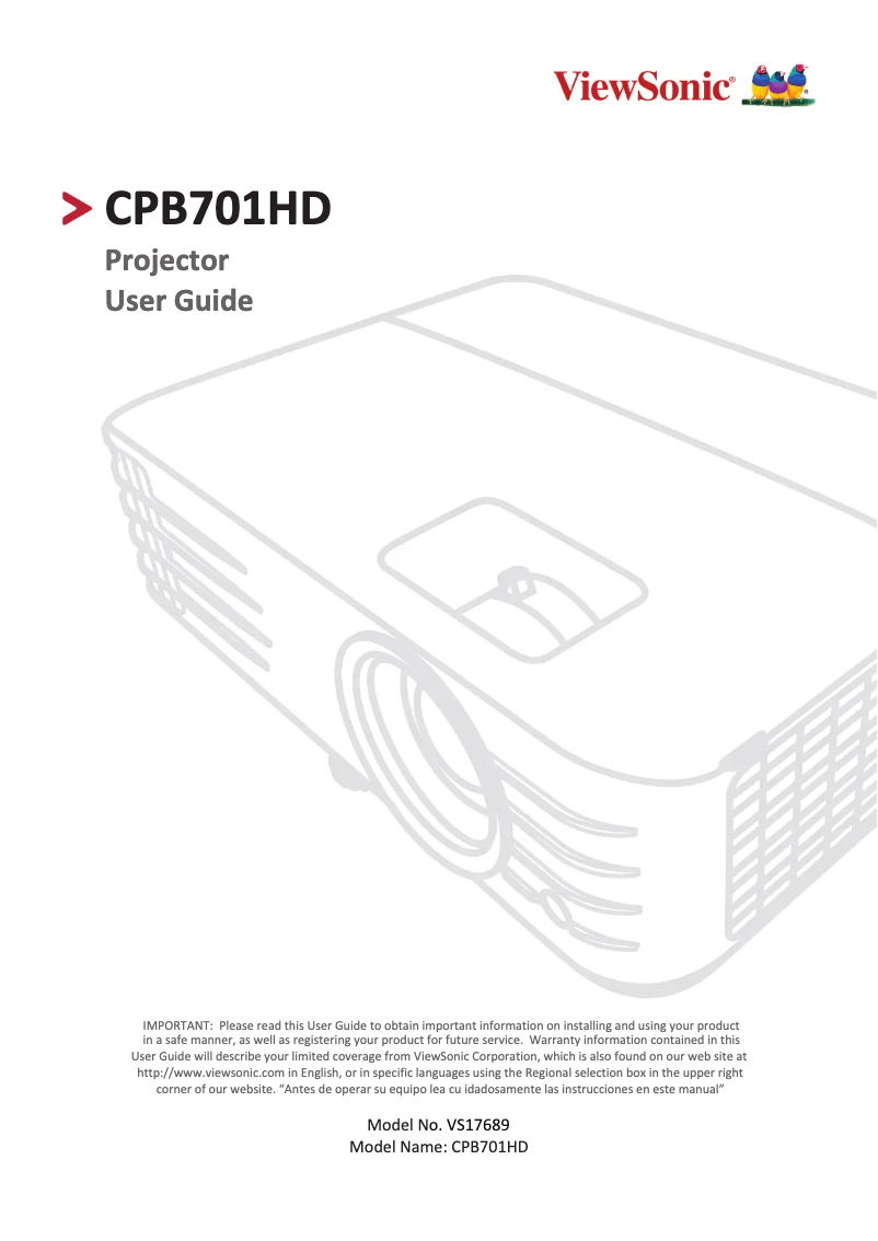 Image de la première page du manuel de l'appareil CPB701HD