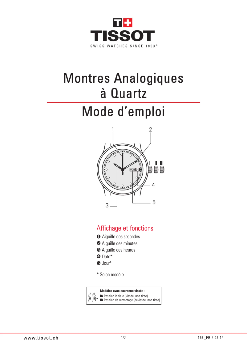 Image de la première page du manuel de l'appareil Couturier