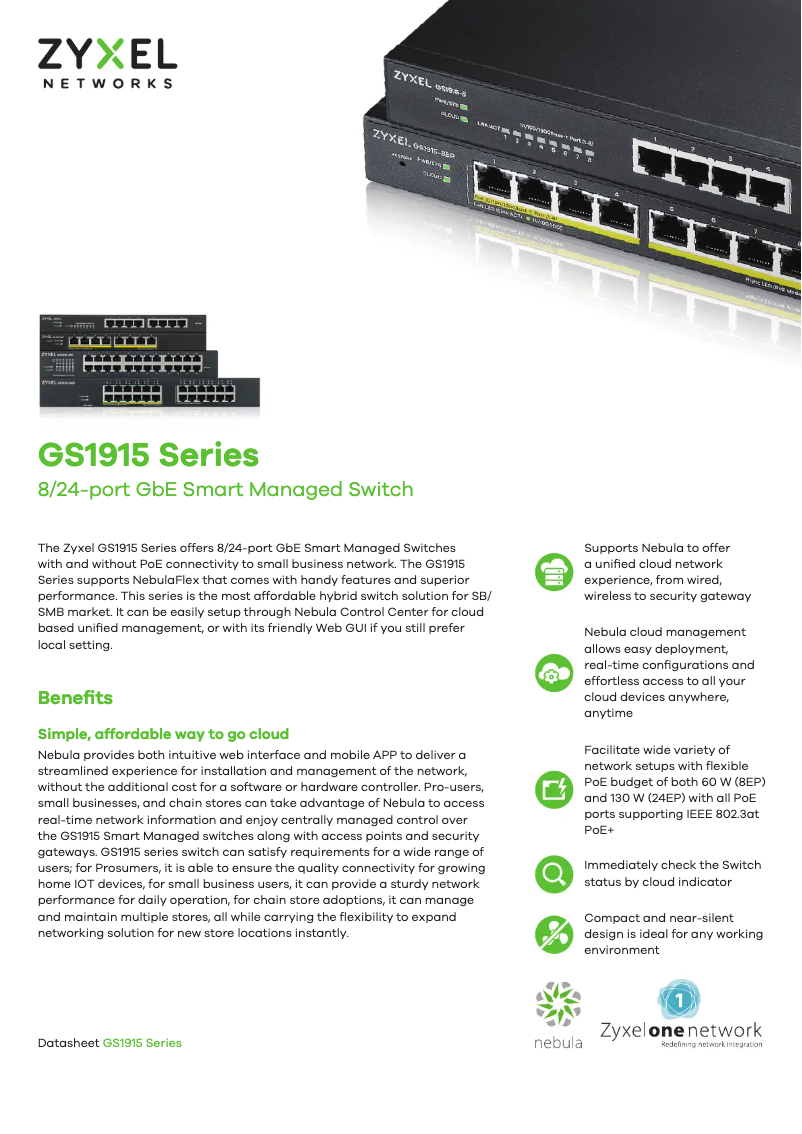 Image de la première page du manuel de l'appareil GS1915-24EP