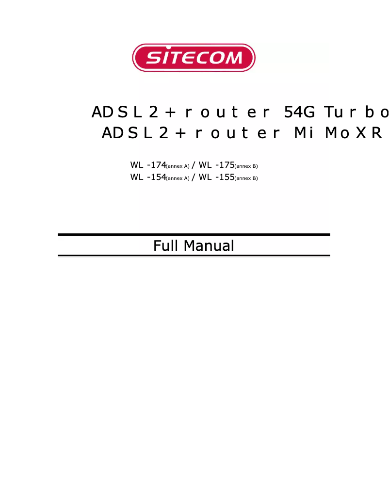 Page n°1 - Manuel utilisateur Sitecom WL-174