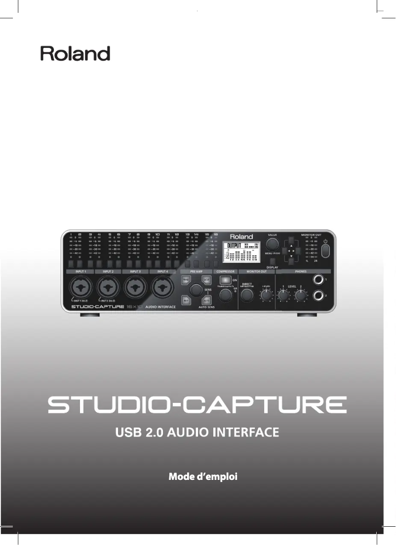 Page 1 de la notice Manuel utilisateur Roland Studio-Capture UA-1610