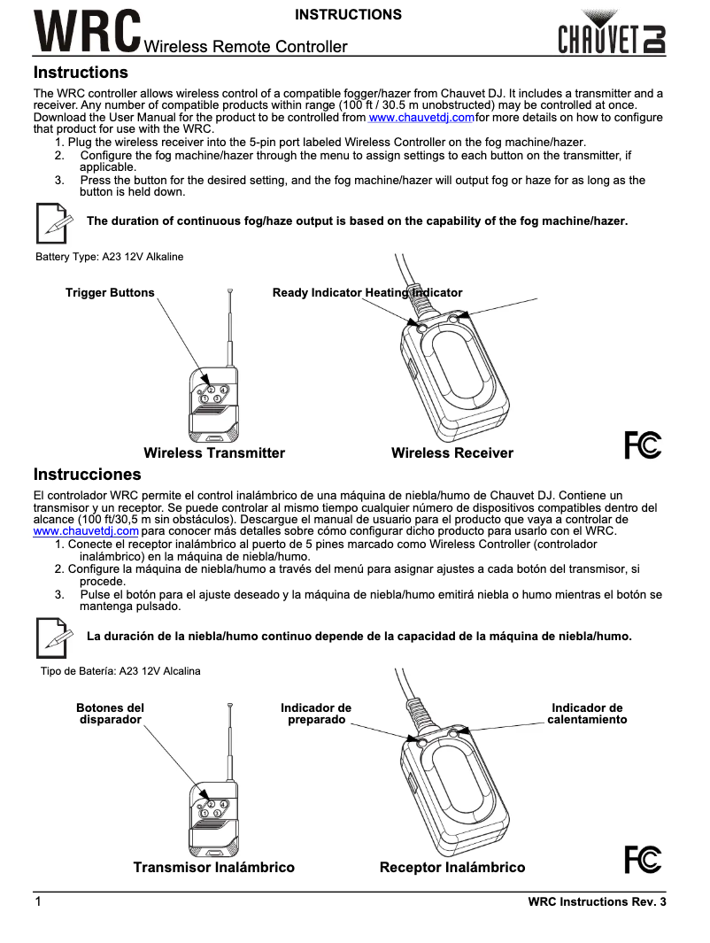 Image de la première page du manuel de l'appareil WRC