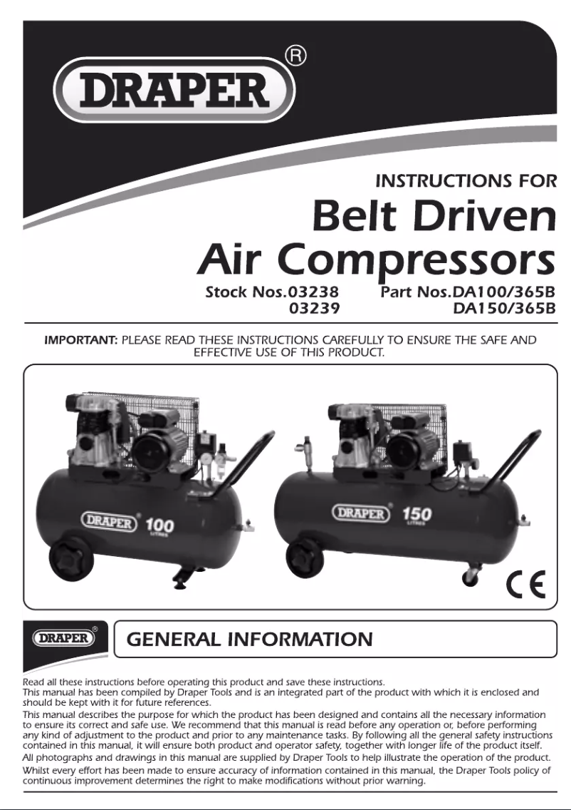 Page n°1 - Manuel utilisateur Draper 230V 150L