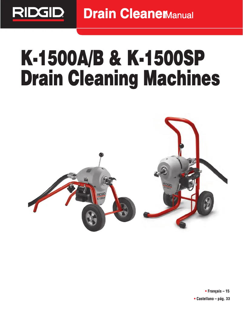 Página 1 del manual Manual de usuario Ridgid K-1500SPB