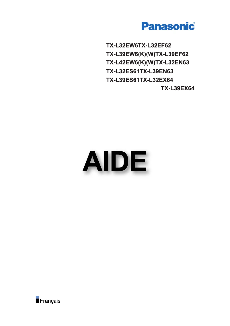 Page 1 of the manual User Manual Panasonic Viera TX-L32E6E