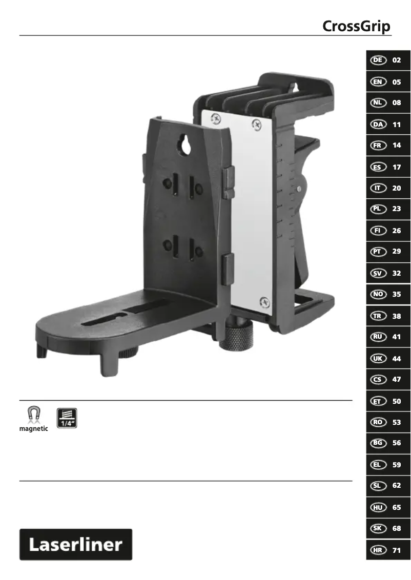Page n°1 - Manuel utilisateur Laserliner CrossGrip