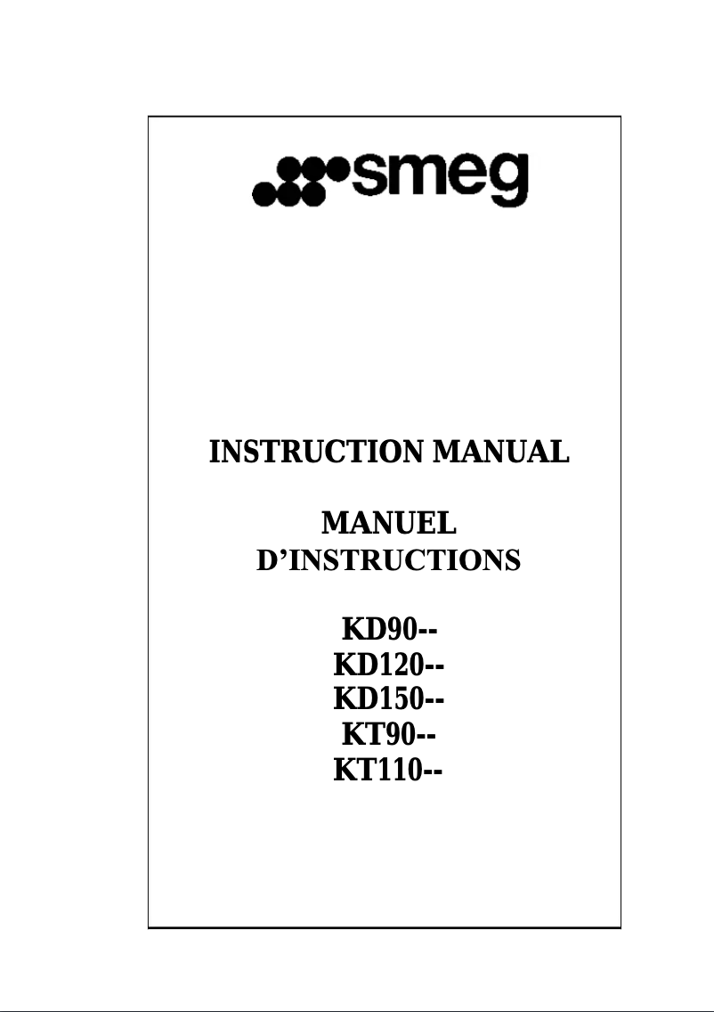 Page 1 de la notice Manuel utilisateur Smeg KPF36UBL