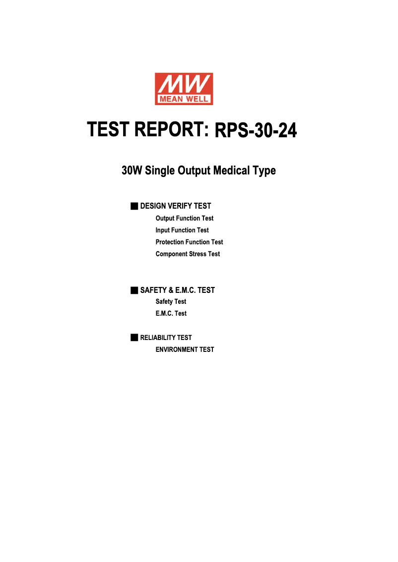 Page n°1 - Fiche technique Mean Well RPS-30-24