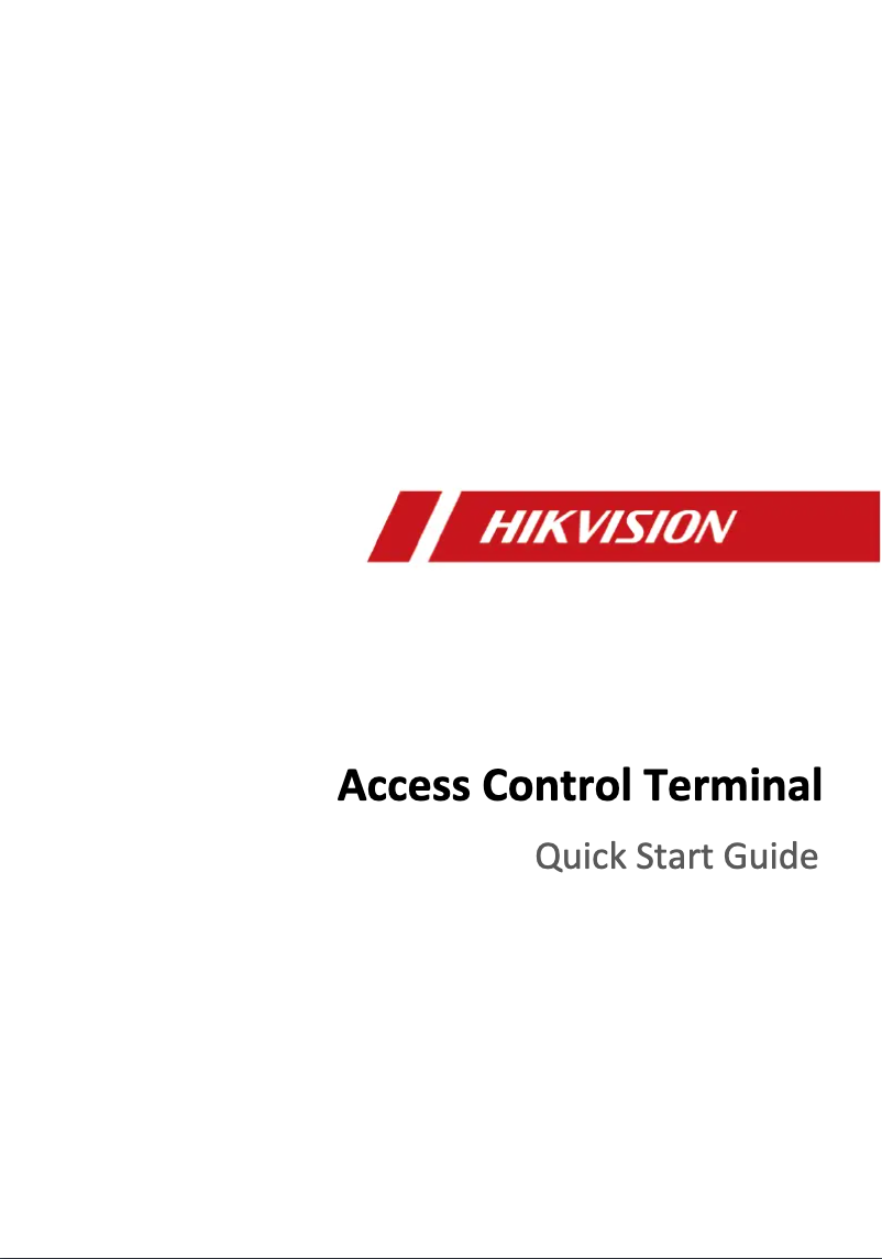 Page 1 de la notice Guide de démarrage rapide Hikvision DS-K1T802M