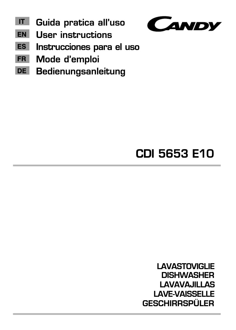 Page n°1 - Manuel utilisateur Candy CDI 5653E10-S