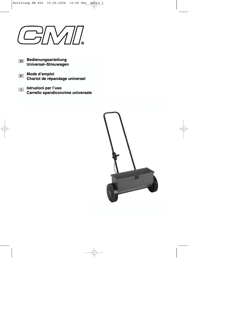 Page 1 de la notice Manuel utilisateur CMI SW 450