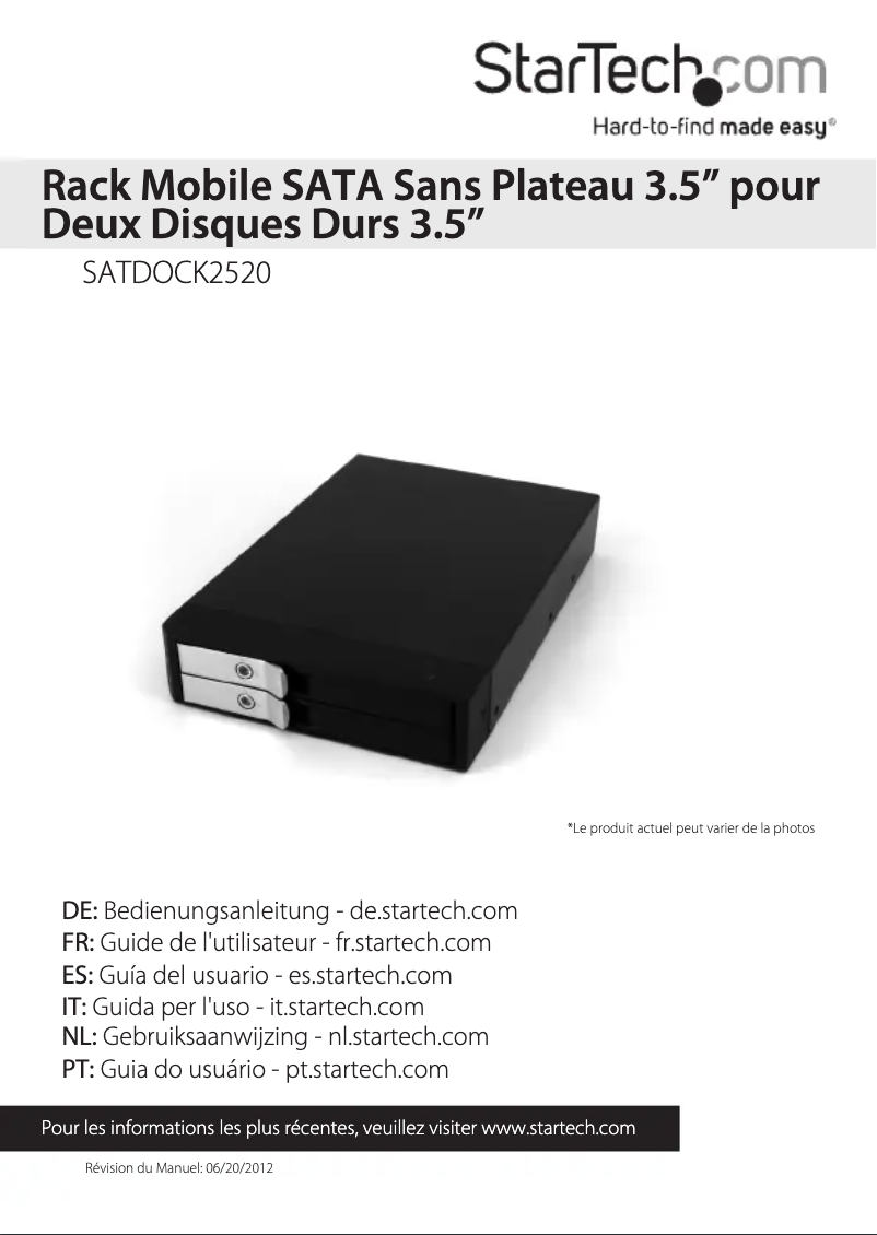 Page n°1 - Manuel utilisateur StarTech.com SATDOCK2520