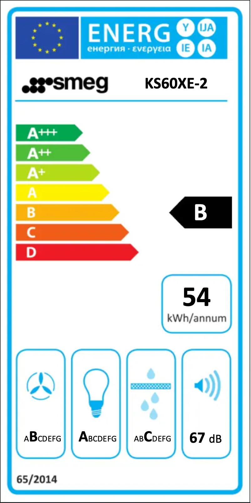 Page n°1 - Label énergétique Smeg KS60XE2