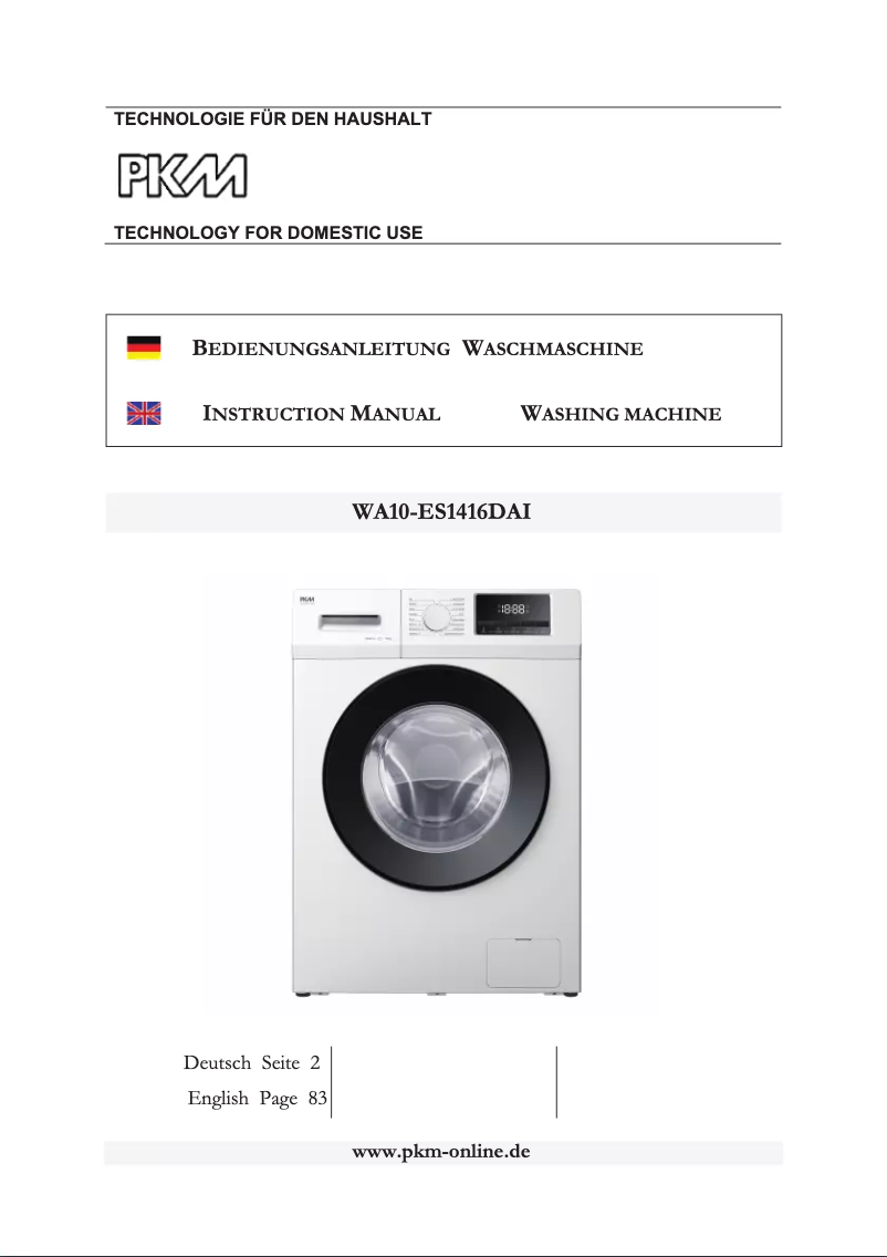 Page 1 de la notice Manuel utilisateur PKM WA10-ES1416DAI