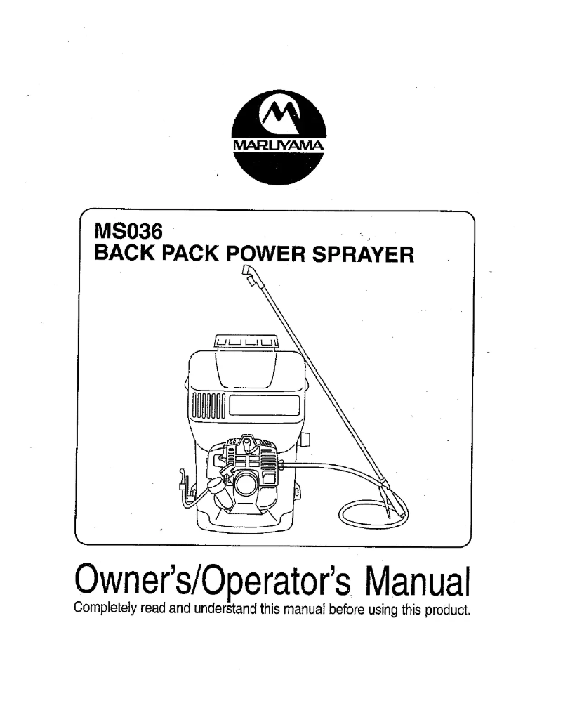 Page 1 de la notice Manuel utilisateur Maruyama MS036