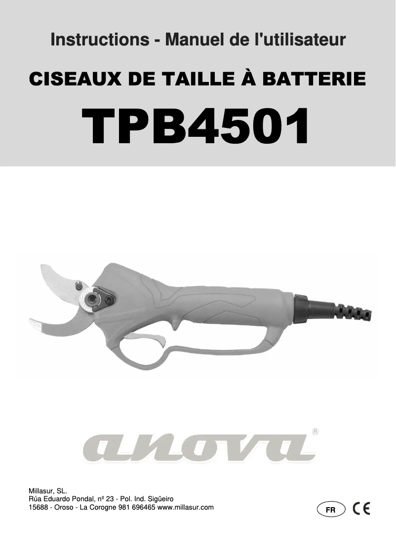 Image de la première page du manuel de l'appareil TPB4501