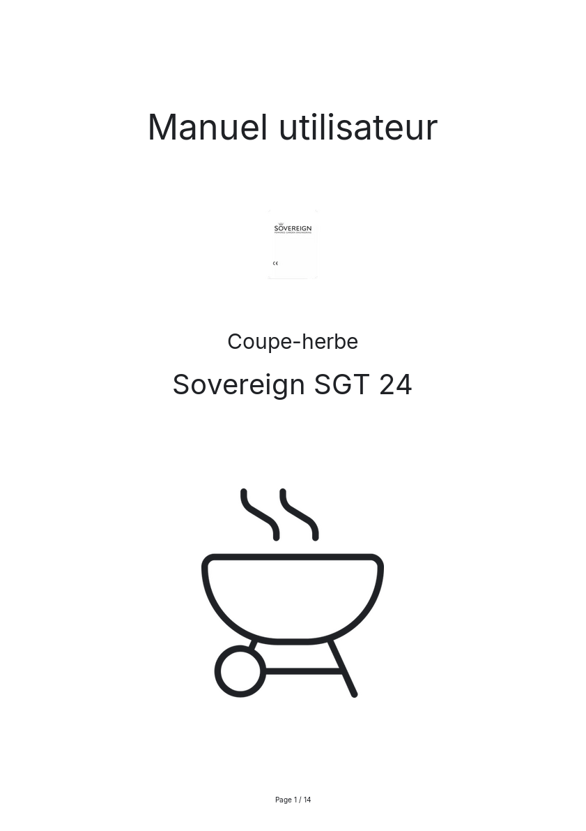 Image de la première page du manuel de l'appareil SGT 24