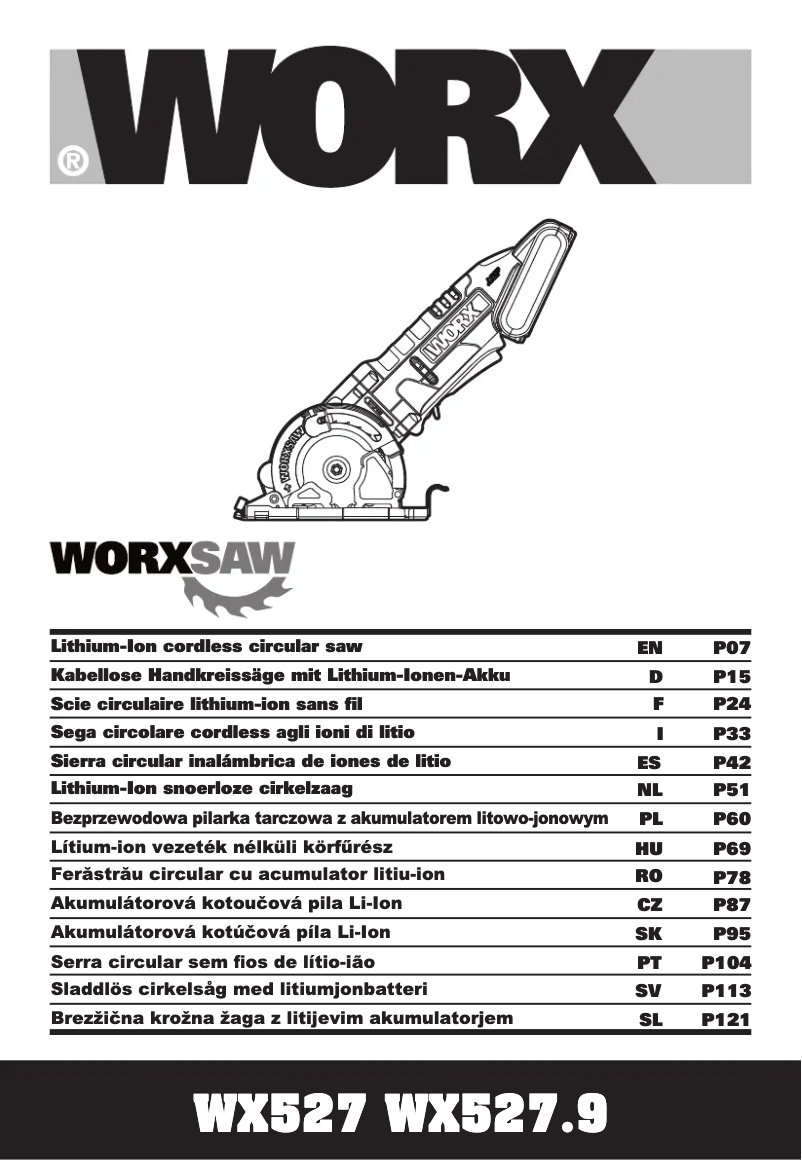 Page n°1 - Manuel utilisateur Worx WX527