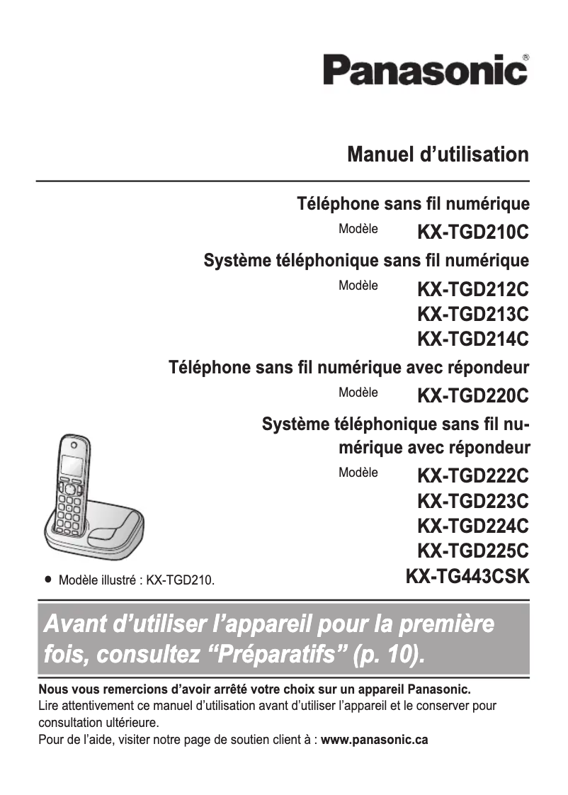 Página 1 del manual Manual de usuario Panasonic KX-TGD224