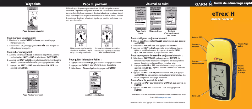 Page n°1 - Manuel utilisateur Garmin eTrex H