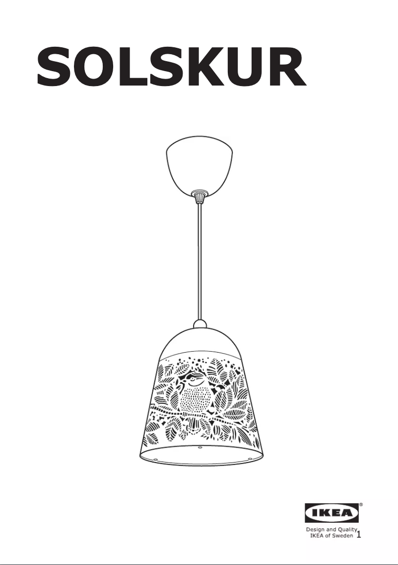 Page 1 de la notice Instructions / montage Ikea SOLSKUR