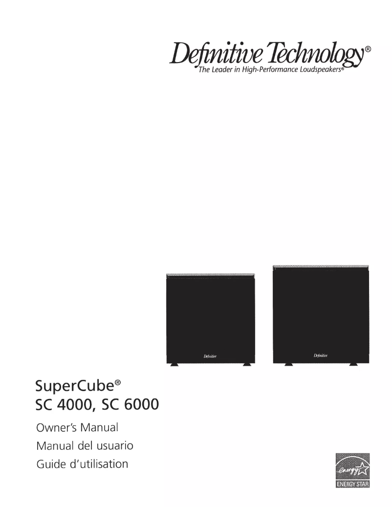 Page 1 de la notice Manuel utilisateur Definitive Technology SuperCube SC 4000