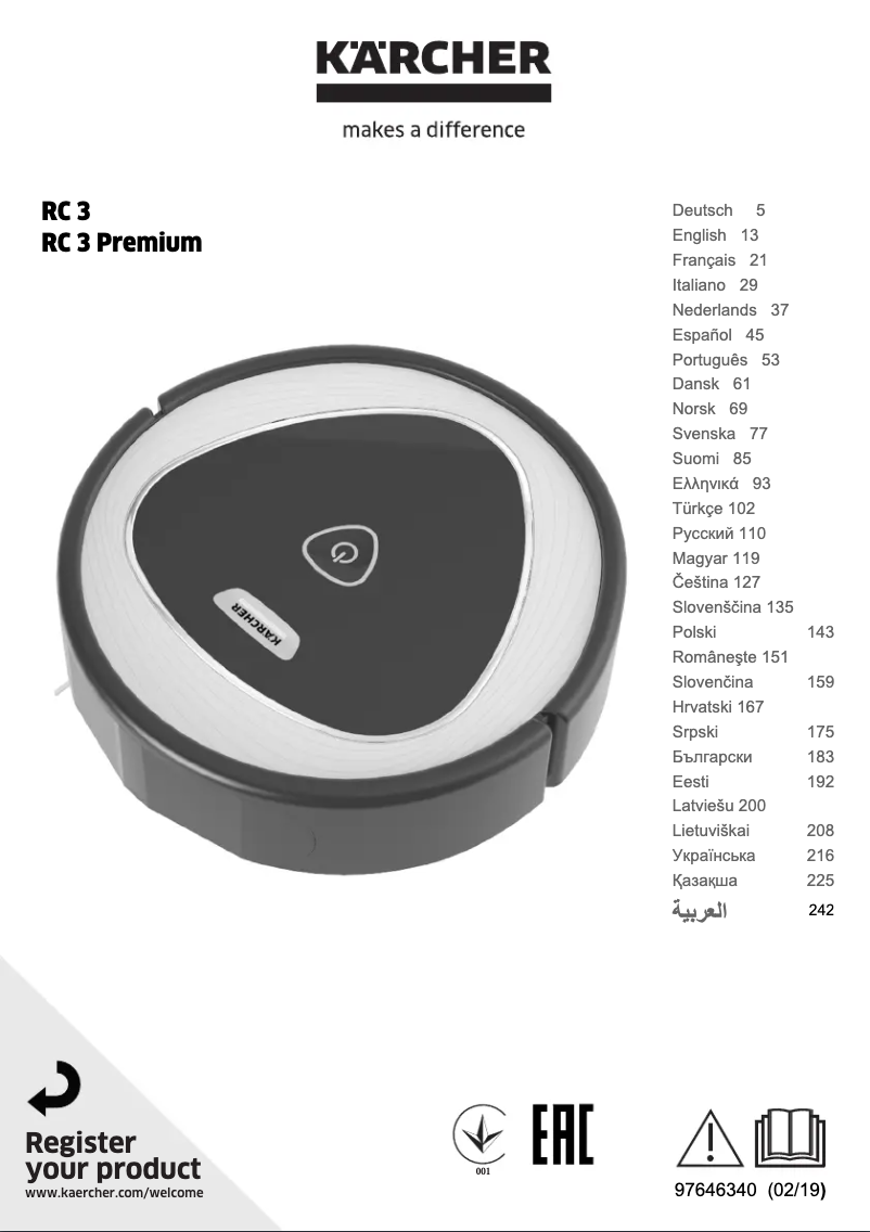 Página 1 del manual Manual de usuario Kärcher RC 3 Premium