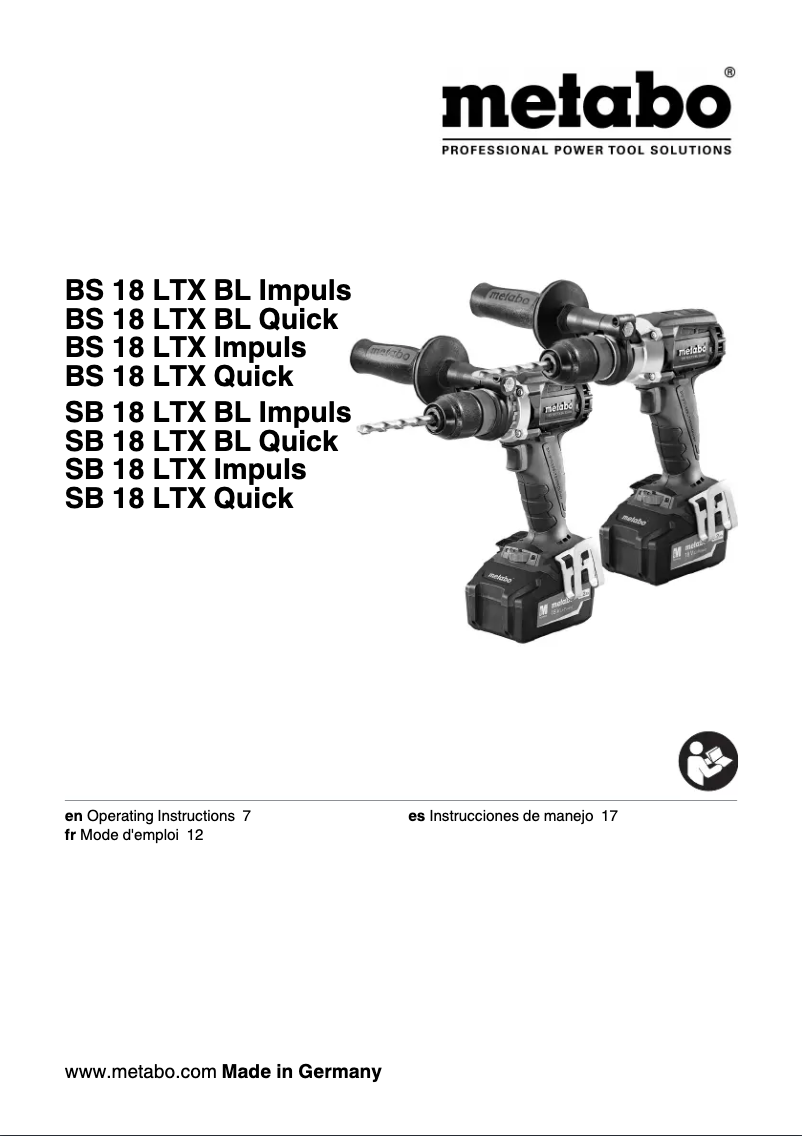 Image de la première page du manuel de l'appareil SB 18 LTX BL Impuls