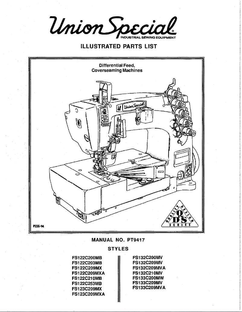 Page 1 de la notice Manuel utilisateur Union Special FS132C200MV
