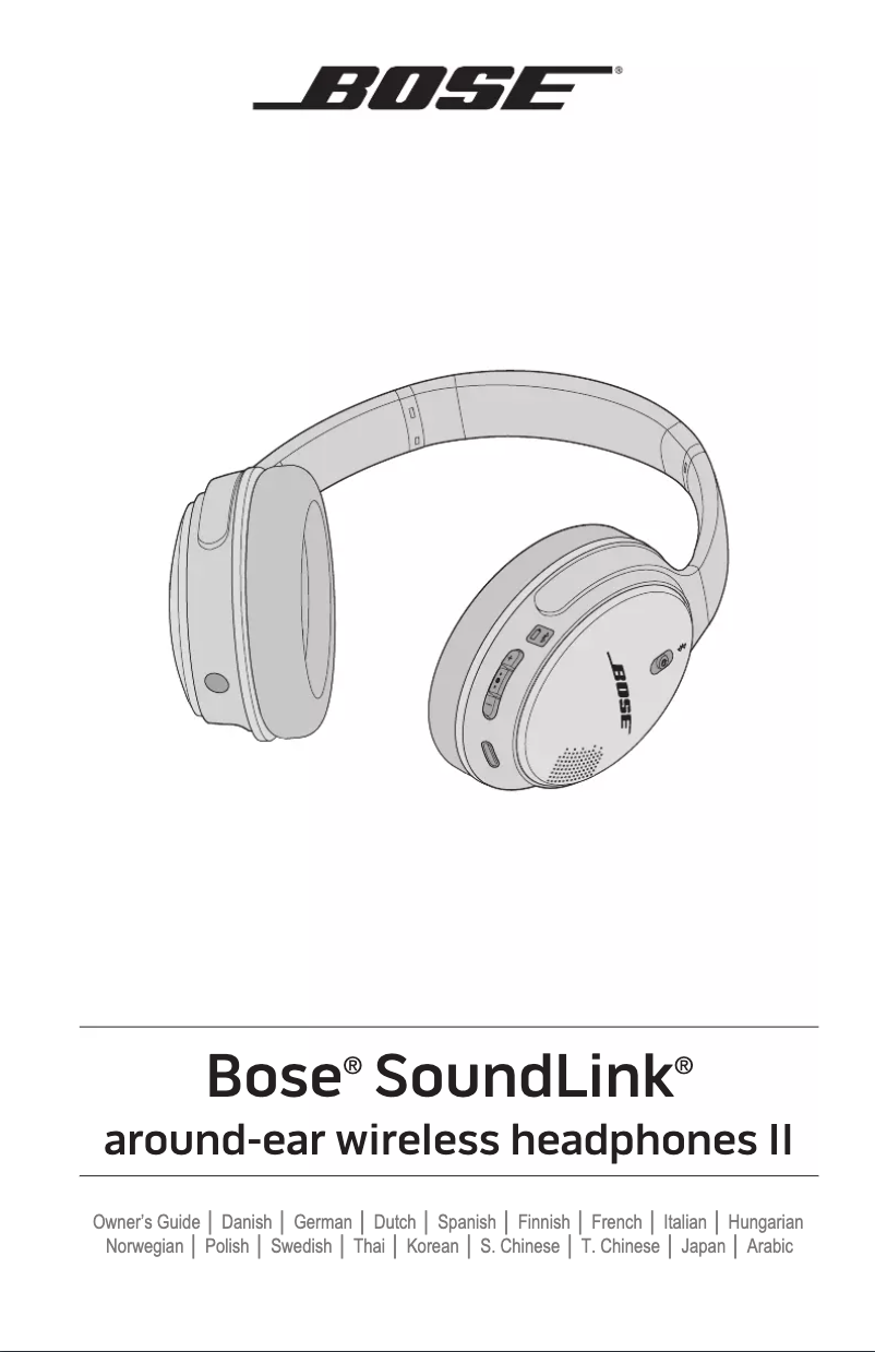 Page 1 de la notice Manuel utilisateur Bose SoundLinkaround-ear wireless headphones II