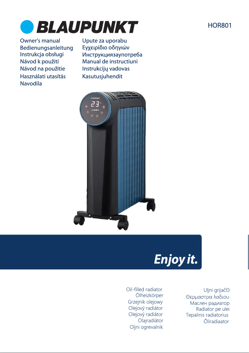 Page n°1 - Manuel utilisateur Blaupunkt HOR801