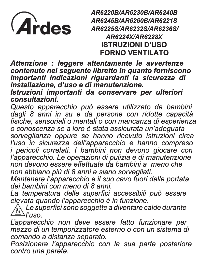 Página 1 del manual Manual de usuario Ardes AR6245B