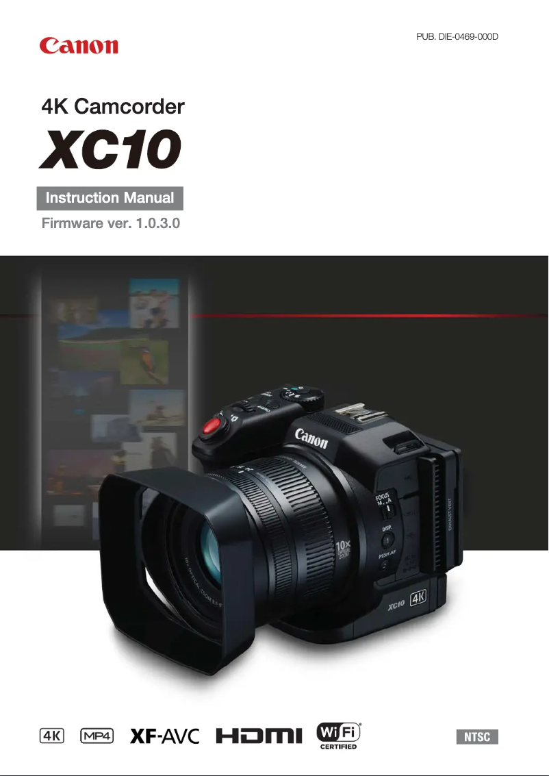 Page n°1 - Manuel utilisateur Canon XC10