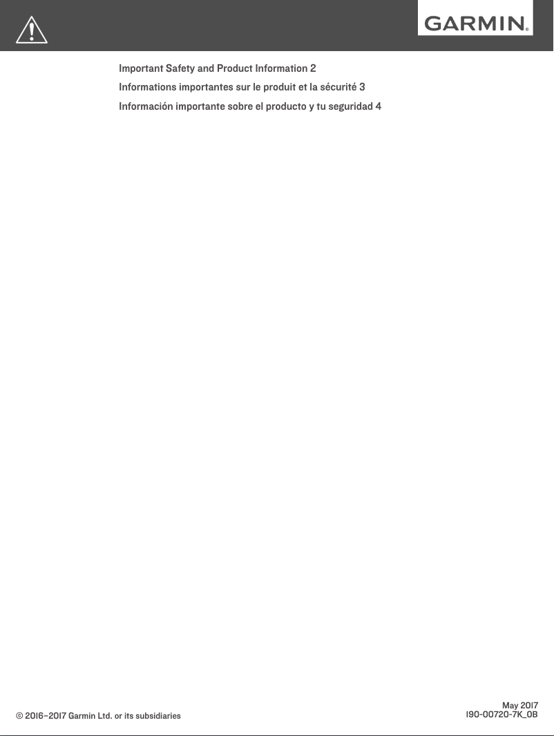 Page 1 de la notice Instructions de sécurité Garmin Fleet 780