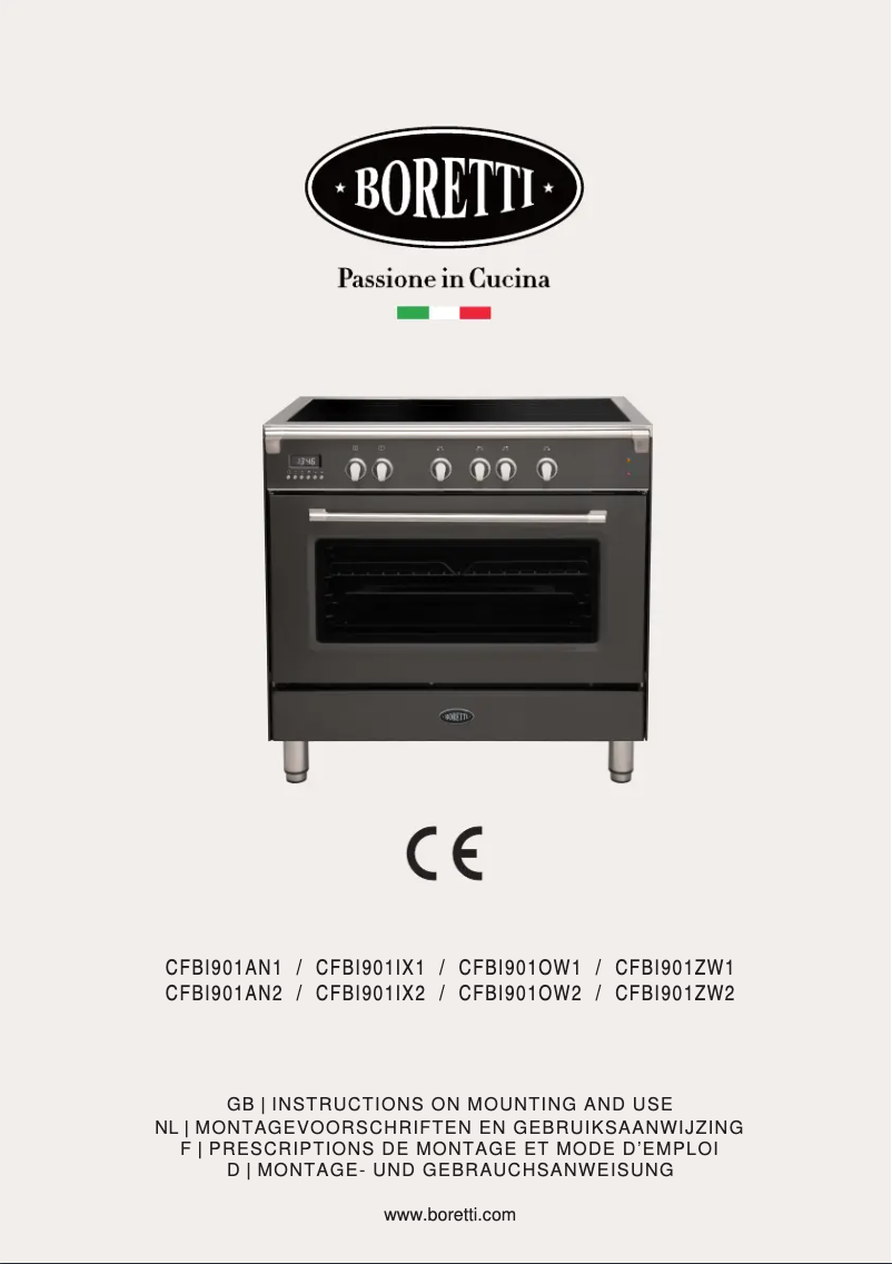 Page 1 de la notice Manuel utilisateur Boretti Toscana CFBI901