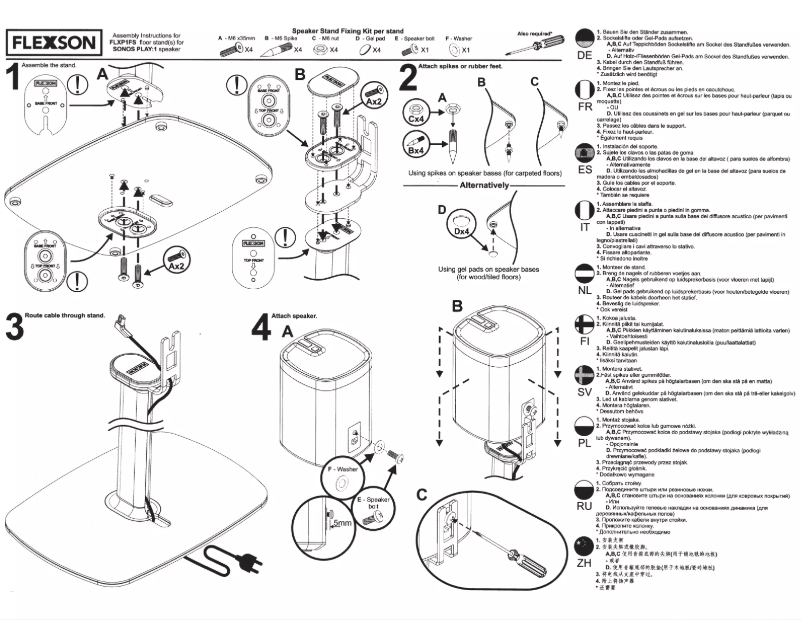 Page 1 de la notice Manuel utilisateur Flexson P5-FS