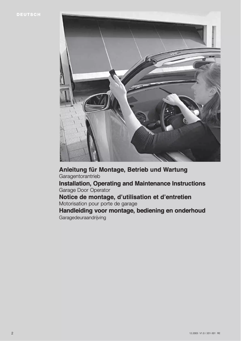 Page n°1 - Manuel utilisateur Berner GA101