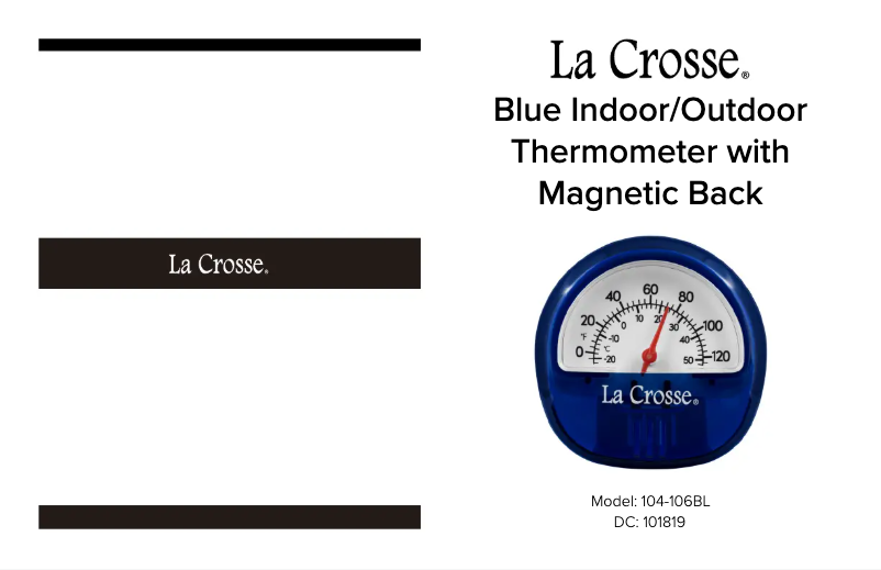 Page n°1 - Manuel utilisateur La Crosse Technology 104-106BL