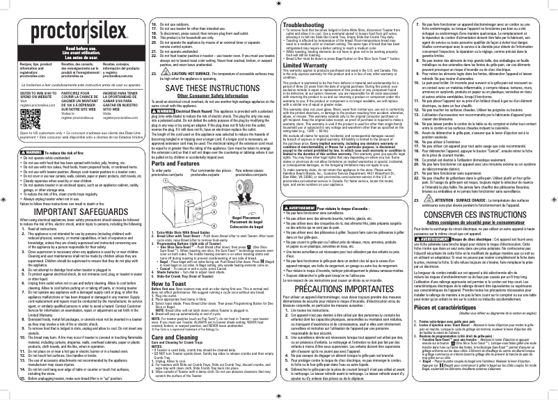 Page n°1 - Manuel utilisateur Proctor Silex 22302